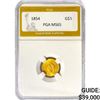 1854 Rare Gold Dollar PGA MS65