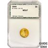 Image 1 : 1999 $5 1/10oz American Gold Eagle PCI MS67