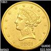 1861 $10 Gold Eagle CHOICE BU
