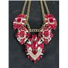 Image 2 : Huge Vintage Red and White Rhinestone Necklace