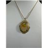 Image 2 : Vintage Large Aqate Pendant w/ Chain