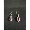 Image 2 : Pair of 925 Silver Genuine Amethyst Earrings