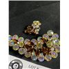 Image 3 : Gorgeous 1960's Triad Rhinestone Brooch & Clip Back Earrings Set