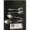 Image 1 : 4 Vintage Sterling Silver Collectible Spoons