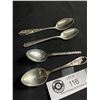 Image 2 : 4 Vintage Sterling Silver Collectible Spoons