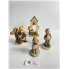 Image 1 : Lot of 4 Vintage Hummel Figurines. The " Shoe Black" sign has been repaired