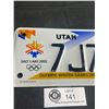 Image 2 : Mint Unissued 2002 Utah Salt Lake City Olympic Games Motorcycle Liscense Plate, Very Low Number