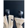 Image 2 : Pair of 1980's Man & Woman Scultptures, each approx 15" tall