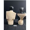 Image 3 : Pair of 1980's Man & Woman Scultptures, each approx 15" tall
