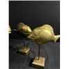 Image 3 : 3 Brass Fish Statues,  10" Tall (2x) & 13" Tall