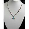 Image 2 : Vintage Natice American Zuni Hand Crafted Gem-stones Pendant Necklace