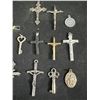 Image 2 : Collection of Vintage Crosses, Some Crucifix, Pendants, and Old Keys