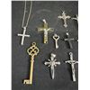 Image 3 : Collection of Vintage Crosses, Some Crucifix, Pendants, and Old Keys