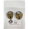 Image 1 : 2 Antique Brass Padlocks