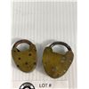 Image 3 : 2 Antique Brass Padlocks