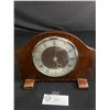 Image 1 : Vintage Wood Mantle Clock, Going Up, Made in Great Britian, Over Wound, As Is