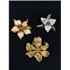 Image 6 : Leather Dogwood and Other Vintage Brooches. Leather Keyring Plus 1 Other Brooch Plus Leather Orchid