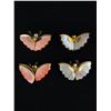 Image 1 : 4 Beautiful Vintage Mother of Pearl Butterfly Brooches