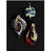 Image 2 : Very Nice Lot of 9 Art Glass Pendant Jewelry