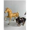 Image 2 : Beautiful Porcelain Clydesdale Horse and Two Ceramcic Light Brown Horses Made in Japan