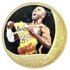 Image 3 : KOBE BRYANT - 24kt Gold Gilded Medallion w/ Giclee Art Card Display.