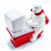 Image 1 : Coca Cola Glazed Porcelain Figurine Polar Bear at The Computer