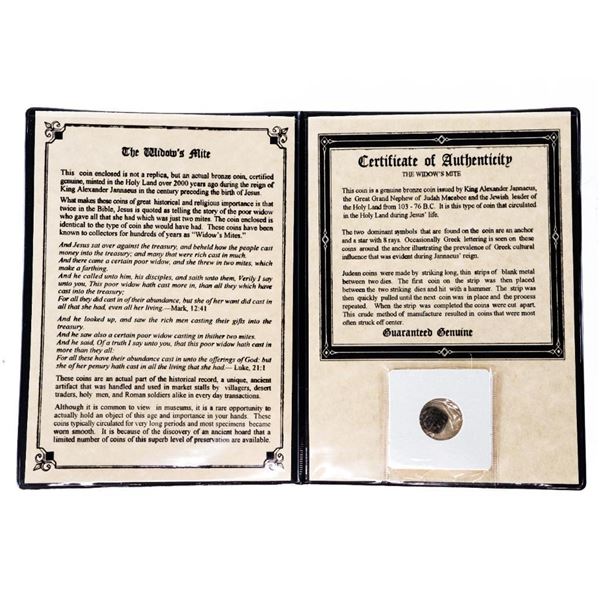 The Widow's Mite Bronze Coin 103 - 76 B. C. Folio