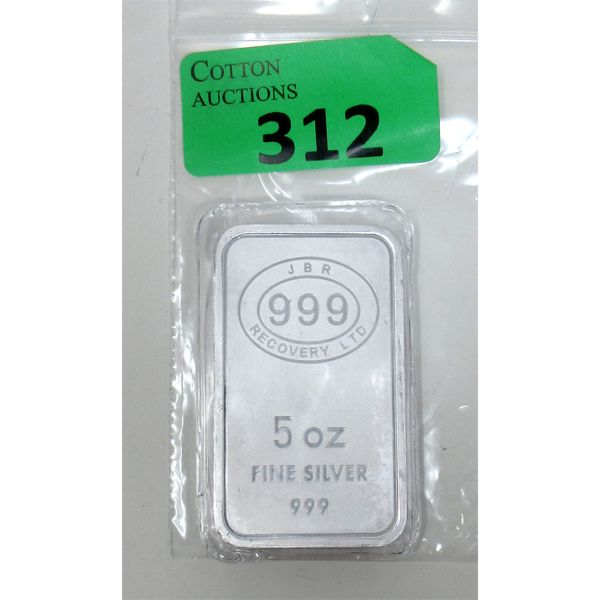 5 Oz .999 Silver JBR Ethically Sourced Bar