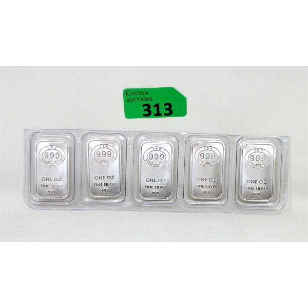 5 x 1 Oz .999 Silver JBR Ethically Sourced Bars 