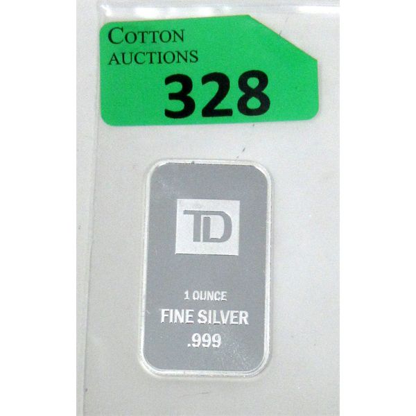 1 Oz .999 Silver TD Bank Investor Bar