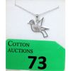 Image 1 : Sterling Silver Dove Pendant set with Diamond