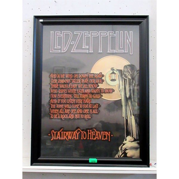 Framed Led Zeppelin "Stairway To Heaven" Poster