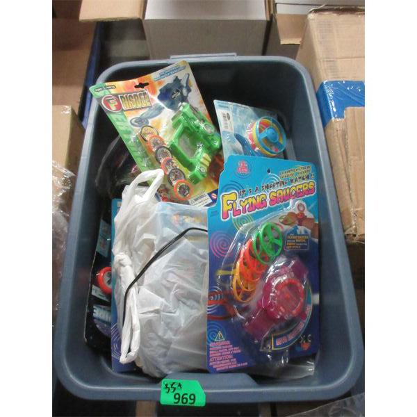 Box of 35+ Assorted Flying Disc Toys