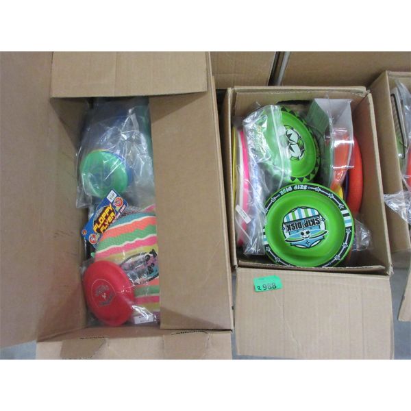 2 Boxes of Assorted Flying Disc Toys 