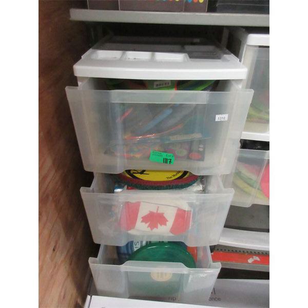 3 Drawer Storage Tower with Flying Disc Toys 