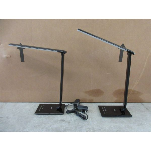 2 New Touch Dimmable Black LED Desk Lamps 