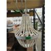 Image 1 : 5 New Wood Bead & Metal Swag Lamp - Plug in style