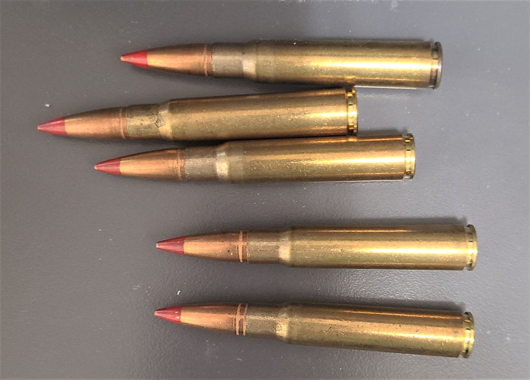 TRACERS - 5 x 8MM Mauser Tracer Rounds - Military Issue FMJ