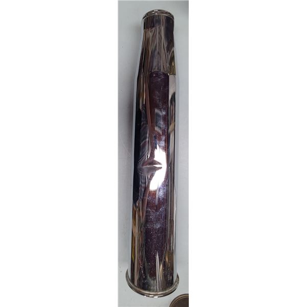 Chrome 105 MM Tank Shell Casing 1966