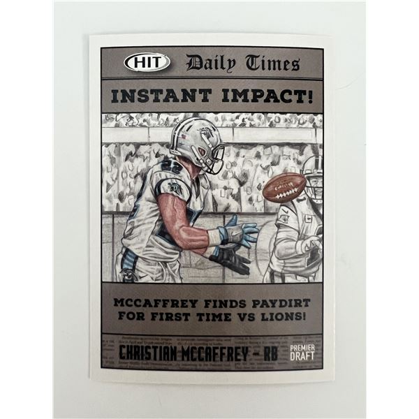Carolina Panthers Christian McCaffrey  2018 Hit Premiere Draft Instant Impact Football Card #58