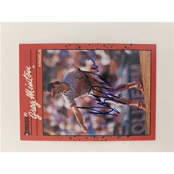 Greg Minton signed baseball card