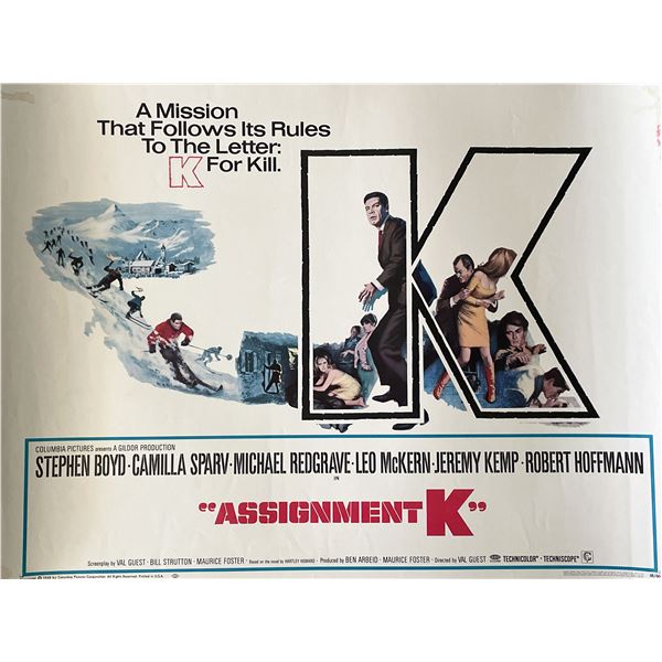 Assignment K 1968 vintage movie poster