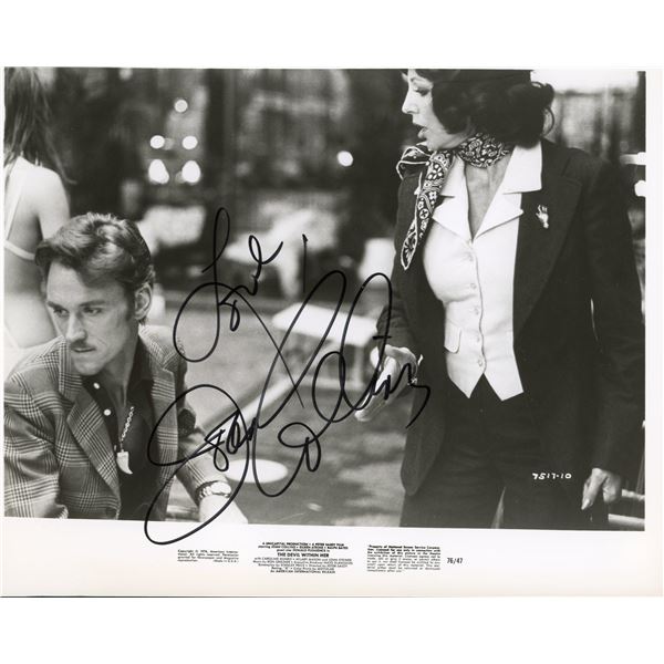 Joan Collins signed The Devil Within Her lobby card