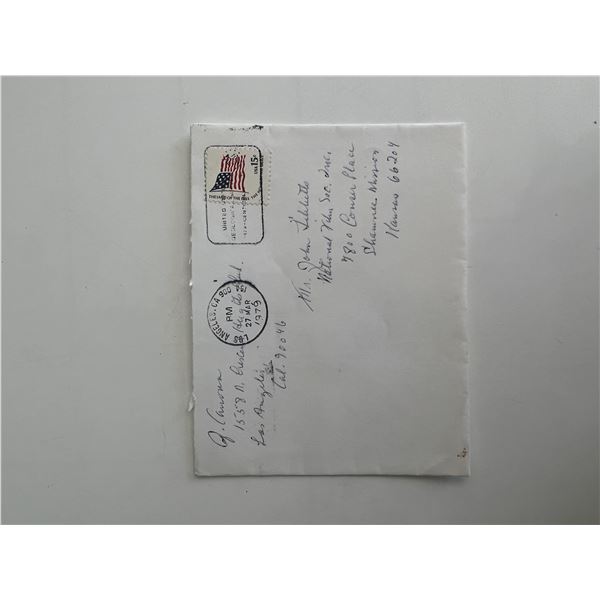 Comedian Judy Canova handwritten envelope