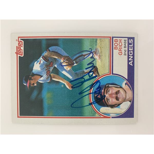 Bob Grich signed baseball card