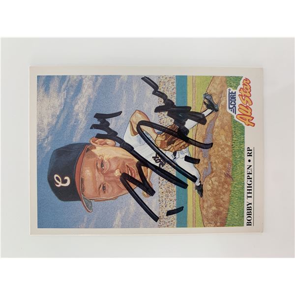 Bobby Thigpen signed baseball card