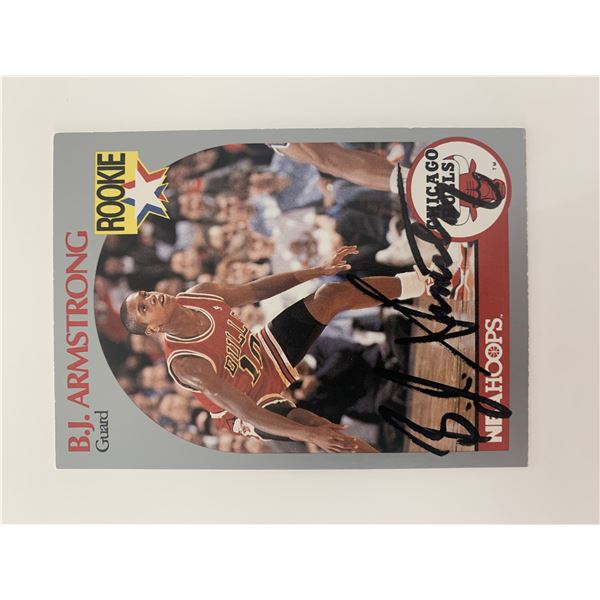 B.J. Armstrong signed basketball card