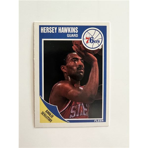 Philadelphia 76ers Hersey Hawkins 1989 Fleer Rookie Sensation #117 Basketball Card