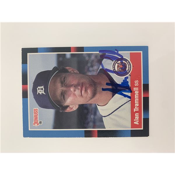 Alan Trammell signed baseball card