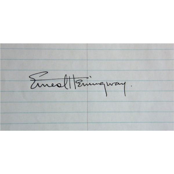 Ernest Hemingway signature slip